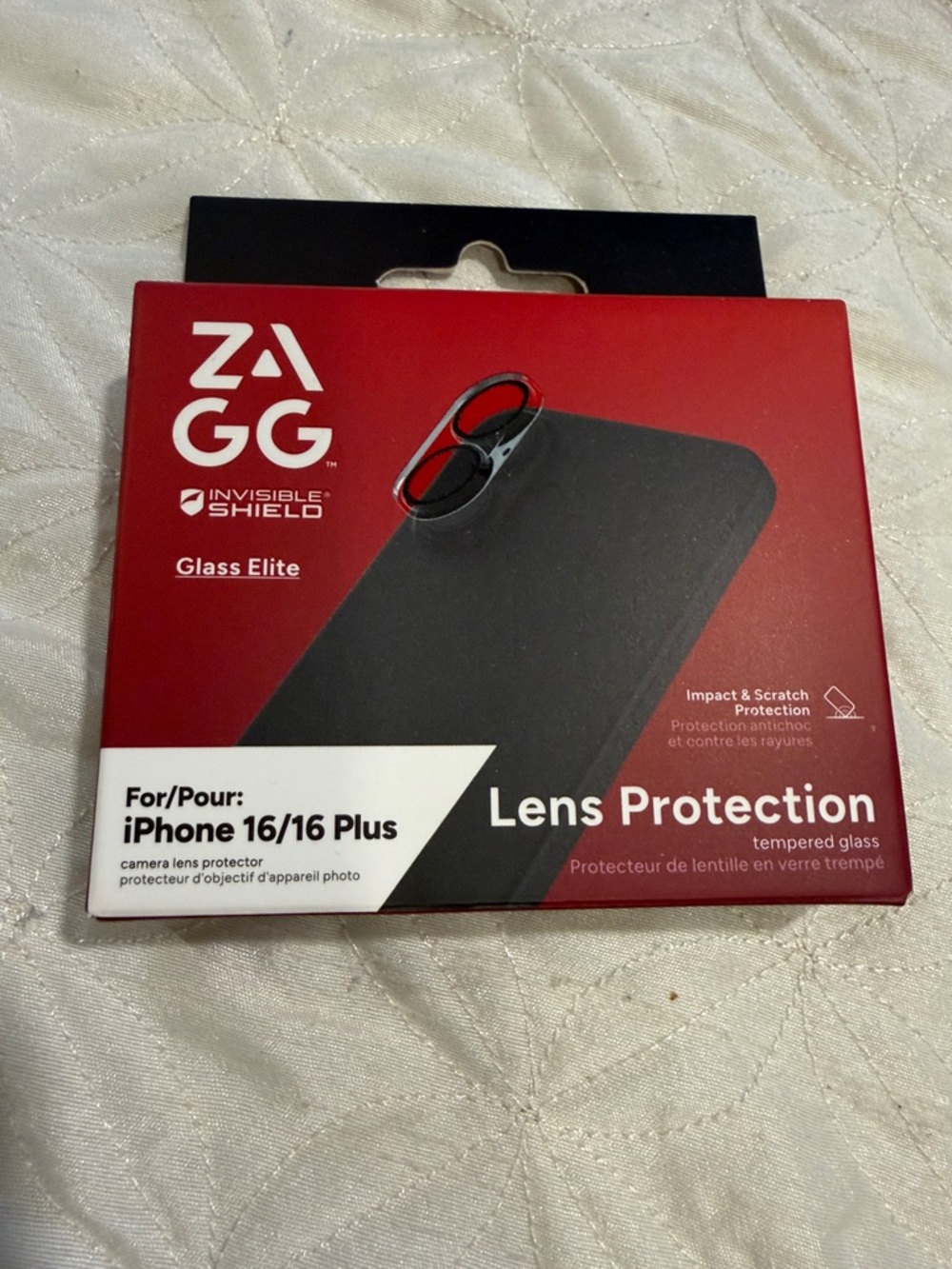 InvisibleShield Glass Elite Lens Protection for iPhone 16/16 Plus - Red